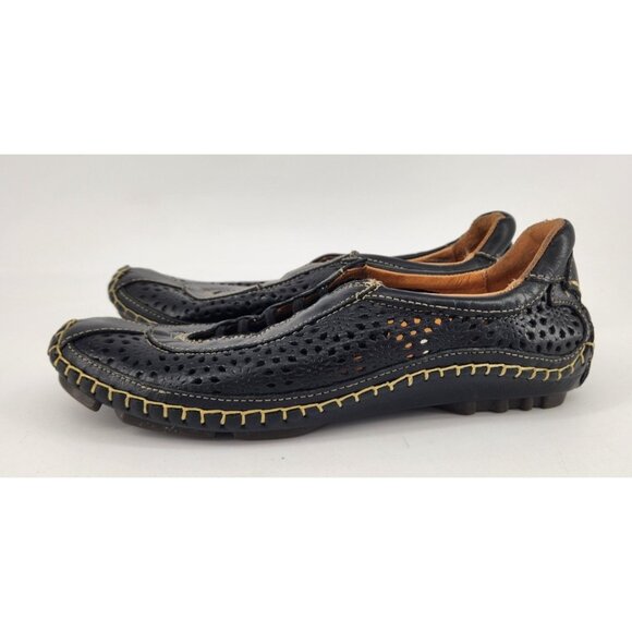 NEW Pikolinos Black Leather Slip-On Moccasin Shoes Women's Size 7 M Spain Made - Picture 8 of 13